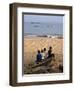 Four Small Boys Look Out to Sea from Where They Sit on Bamboo Fishing Boat on Island of Princip�-Camilla Watson-Framed Photographic Print