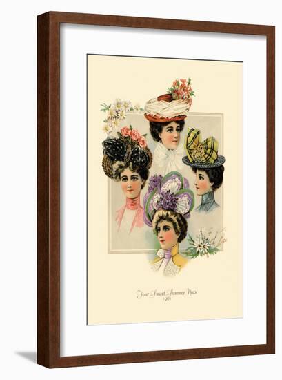 Four Smart Summer Hats-null-Framed Art Print