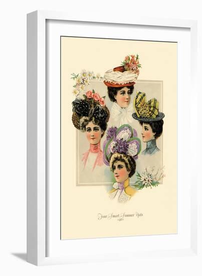 Four Smart Summer Hats-null-Framed Art Print