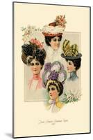 Four Smart Summer Hats-null-Mounted Art Print