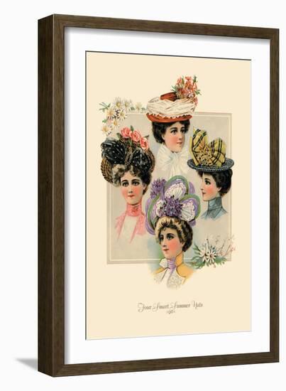 Four Smart Summer Hats-null-Framed Art Print