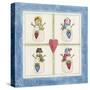 Four Snowmen with Heart Pockets-Debbie McMaster-Stretched Canvas