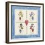 Four Snowmen with Heart Pockets-Debbie McMaster-Framed Giclee Print
