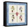 Four Snowmen with Heart Pockets-Debbie McMaster-Framed Stretched Canvas