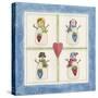 Four Snowmen with Heart Pockets-Debbie McMaster-Stretched Canvas