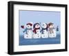 Four Snowmen-MAKIKO-Framed Giclee Print