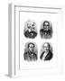 Four Social Theorists: Carlyle, Owen, Fourier and Proudhon-null-Framed Giclee Print