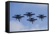 Four Spanish Air Force F-18M Hornets Fly in Formation Above Spain-Stocktrek Images-Framed Stretched Canvas