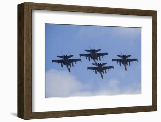 Four Spanish Air Force F-18M Hornets Fly in Formation Above Spain-Stocktrek Images-Framed Photographic Print