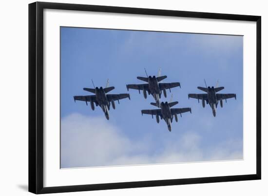 Four Spanish Air Force F-18M Hornets Fly in Formation Above Spain-Stocktrek Images-Framed Photographic Print