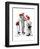 Four Sporting Boys: Baseball-Norman Rockwell-Framed Giclee Print