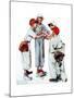 Four Sporting Boys: Baseball-Norman Rockwell-Mounted Giclee Print