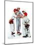 Four Sporting Boys: Baseball-Norman Rockwell-Mounted Giclee Print