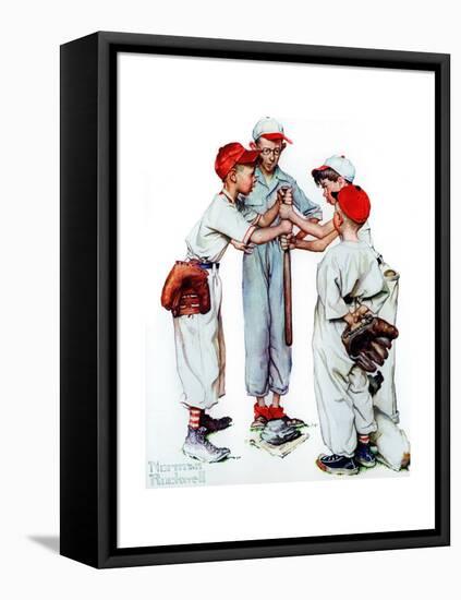 Four Sporting Boys: Baseball-Norman Rockwell-Framed Stretched Canvas
