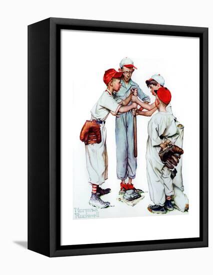 Four Sporting Boys: Baseball-Norman Rockwell-Framed Stretched Canvas