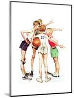 Four Sporting Boys: Basketball-Norman Rockwell-Mounted Giclee Print