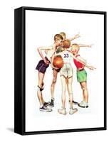 Four Sporting Boys: Basketball-Norman Rockwell-Framed Stretched Canvas