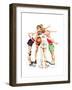 Four Sporting Boys: Basketball-Norman Rockwell-Framed Giclee Print