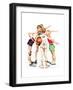 Four Sporting Boys: Basketball-Norman Rockwell-Framed Premium Giclee Print