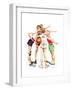 Four Sporting Boys: Basketball-Norman Rockwell-Framed Premium Giclee Print