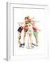 Four Sporting Boys: Basketball-Norman Rockwell-Framed Giclee Print