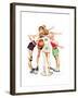 Four Sporting Boys: Basketball-Norman Rockwell-Framed Giclee Print