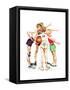 Four Sporting Boys: Basketball-Norman Rockwell-Framed Stretched Canvas