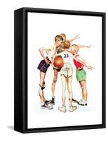 Four Sporting Boys: Basketball-Norman Rockwell-Framed Stretched Canvas