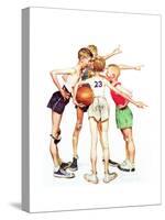 Four Sporting Boys: Basketball-Norman Rockwell-Stretched Canvas