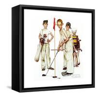 Four Sporting Boys: Golf-Norman Rockwell-Framed Stretched Canvas