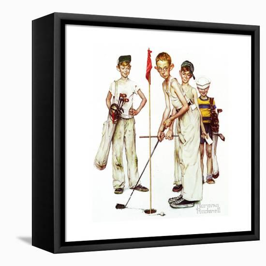 Four Sporting Boys: Golf-Norman Rockwell-Framed Stretched Canvas