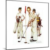 Four Sporting Boys: Golf-Norman Rockwell-Mounted Premium Giclee Print