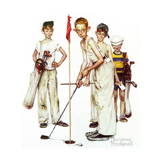 Four Sporting Boys: Golf' Giclee Print - Norman Rockwell | AllPosters.com