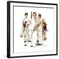 Four Sporting Boys: Golf-Norman Rockwell-Framed Giclee Print