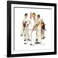 Four Sporting Boys: Golf-Norman Rockwell-Framed Giclee Print