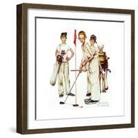 Four Sporting Boys: Golf-Norman Rockwell-Framed Giclee Print