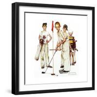 Four Sporting Boys: Golf-Norman Rockwell-Framed Giclee Print