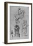 'Four Studies for an Equestrian Monument', c1480 (1945)-Leonardo Da Vinci-Framed Giclee Print