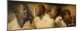 Four Studies of a Male Head-Peter Paul Rubens-Mounted Art Print
