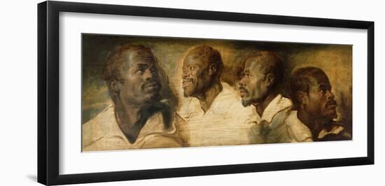 Four Studies of a Male Head-Peter Paul Rubens-Framed Art Print