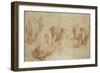 Four Studies of an Elephant-Giulio Romano-Framed Giclee Print