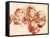 Four Studies of Children Heads-Francois Boucher-Framed Stretched Canvas