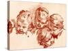Four Studies of Children Heads-Francois Boucher-Stretched Canvas
