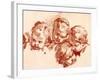 Four Studies of Children Heads-Francois Boucher-Framed Giclee Print