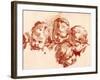 Four Studies of Children Heads-Francois Boucher-Framed Giclee Print