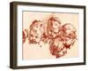 Four Studies of Children Heads-Francois Boucher-Framed Giclee Print