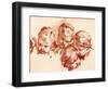 Four Studies of Children Heads-Francois Boucher-Framed Giclee Print