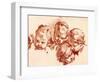 Four Studies of Children Heads-Francois Boucher-Framed Giclee Print