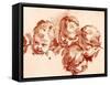 Four Studies of Children Heads-Francois Boucher-Framed Stretched Canvas