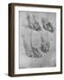 'Four Studies of the Paws of a Dog or Wolf', c1480 (1945)-Leonardo Da Vinci-Framed Giclee Print